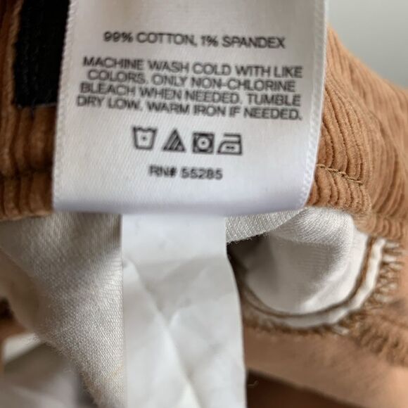 Express High Waisted Rise Cropped Wide Leg Camel Tan Brown Corduroy Pant Sz 6 - Picture 8 of 8